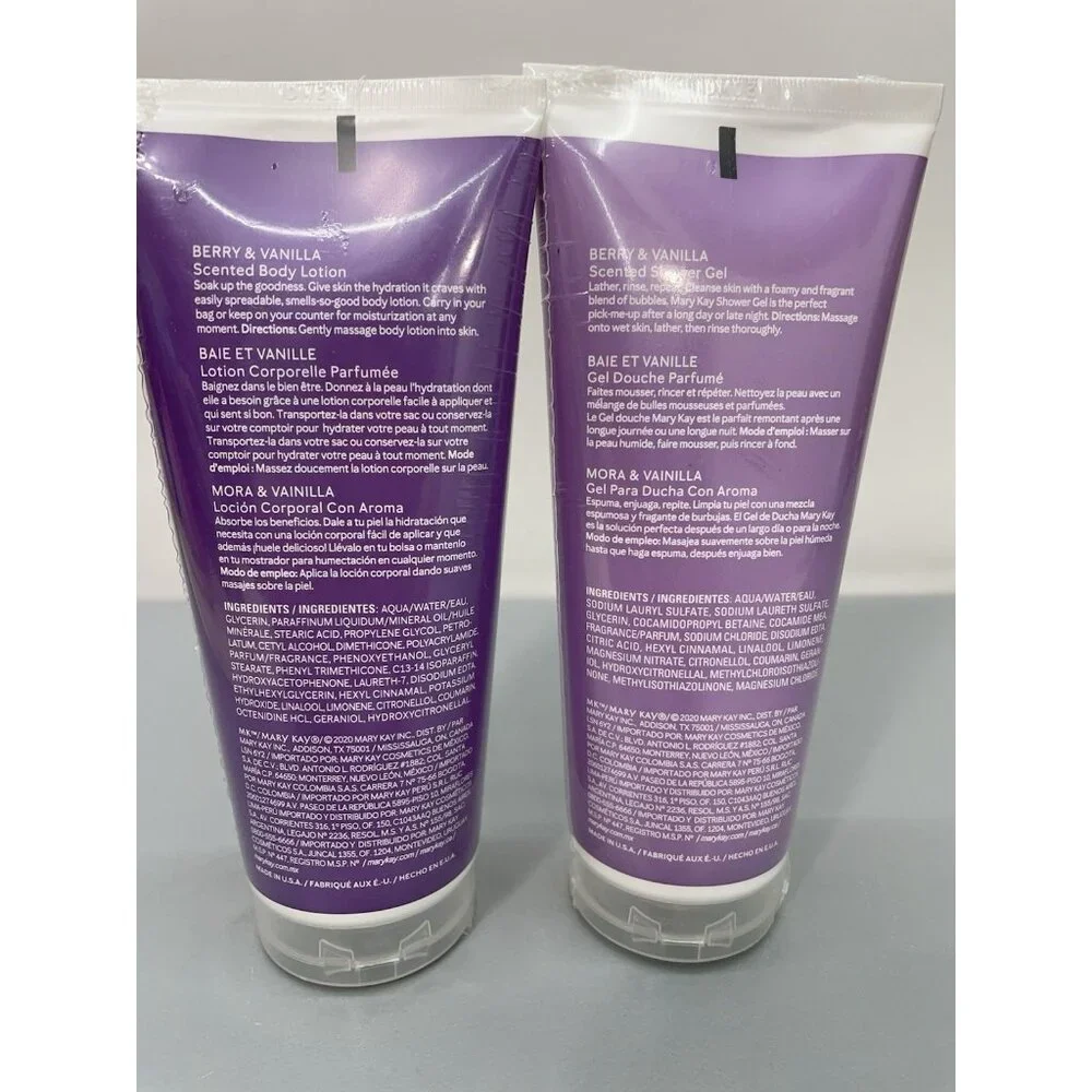 Mary Kay Berry & Vanilla Scented Shower Gel Body Wash & Lotion Set New Sealed